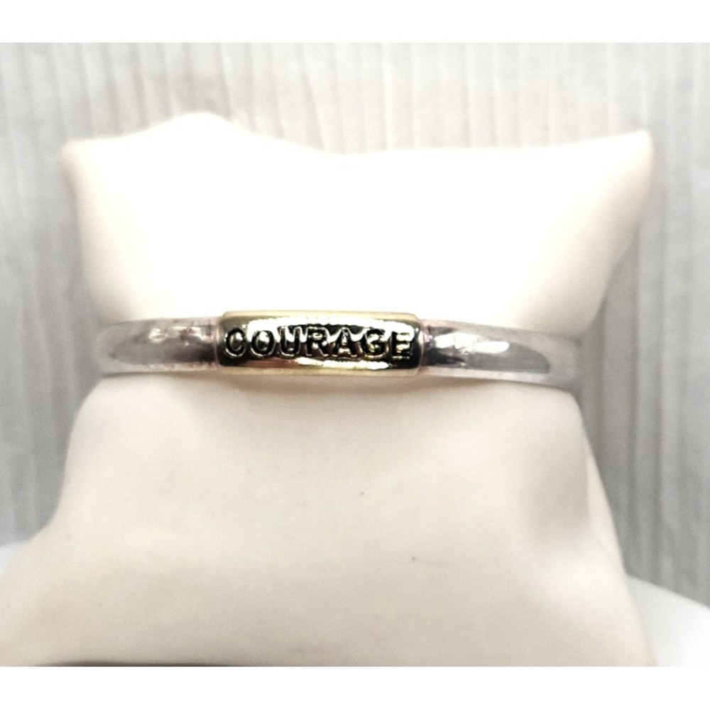 Courage Sterling Silver 925 Stackable Message Bangle Bracelet 1990's Vintage